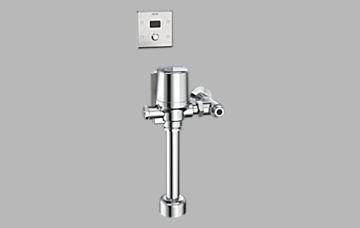 Delta 81T201-WMSHWA : Delta Exposed Hardwired Toilet flush valve with a 4" Wall Plate in Chrome | Plumbers Center