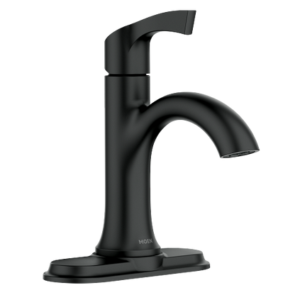 Moen 84466BL Korek Centerset Single-Handle, 1-Hole Mount Bathroom Faucet in Matte Black 