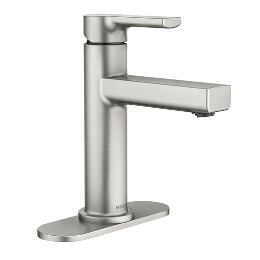 Moen 84627SRN Rinza Spot Resist Brushed Nickel 1-Handle High Arc Bathroom Faucet 