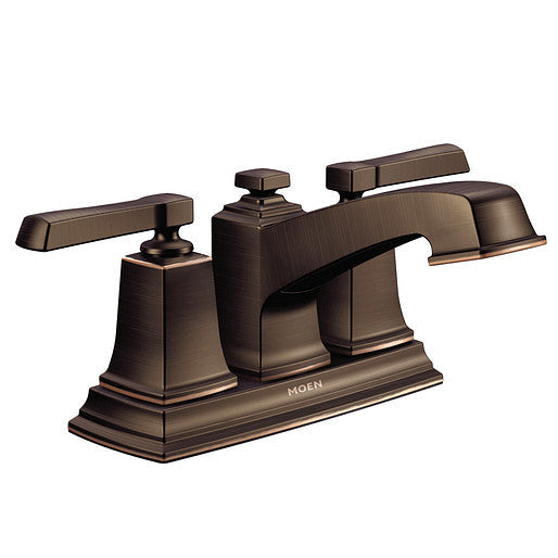 Moen WS84800BRB Boardwalk 2-Handle Low Arc 4" Centerset Bathroom Faucet in Mediterranean Bronze | Plumbers Center