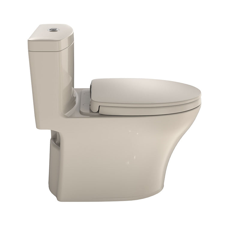 Toto MS646124CEMFGN#03 Aquia IV One-Piece Elongated Toilet with Seat, Universal Height, 1.28 GPF & 0.9 GPF, Bone 