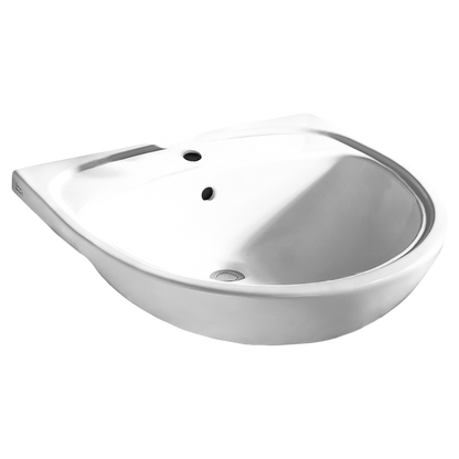 American Standard 9960001.020 Mezzo Space Saving, Single-Hole Semi-Countertop Bathroom Sink, ADA Compliant, White 