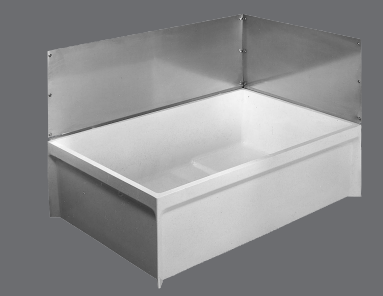 Fiat MSG2424 Stainless Steel Mop Sink 24"x24" Wall Guard