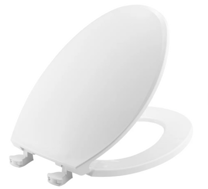 Bemis 1800EC 000 Easy-Clean Elongated Closed Front Plastic Toilet Seat with Cover in White | Plumbers Center