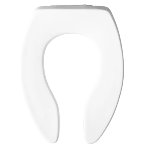 Bemis 95SSCT-000 Commercial Olsonite Elongated Open Front Toilet Seat, Never Loosens in White | Plumbers Center