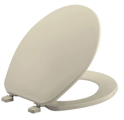 Bemis 70 006 Residential Traditional Round Plastic Toilet Seat with Cover in Bone Color | Plumbers Center