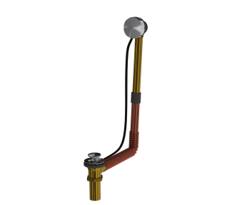 OS&B 314DC-20BCP Cable-Drive® 314DC-20 Direct Drain Waste and Overflow, 1-1/2 Inch, Brass, Chrome Plated 