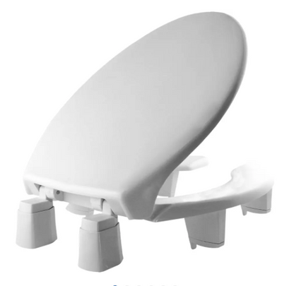 Bemis 3L2150T 000 Medic-Aid Elongated Plastic 3" Lift Raised Open Front Toilet Seat with Cover in White | Plumbers Center