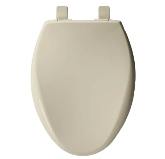 Bemis 1200E4 006 Bemis Affinity® SlowClose Elongated Closed Front Plastic Toilet Seat Never Loosens with Extra Stability in Bone 