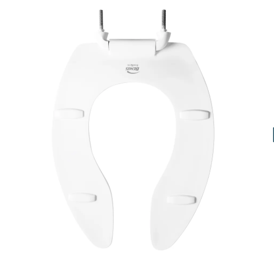 Bemis 95SSCT-000 Commercial Olsonite Elongated Open Front Toilet Seat, Never Loosens in White 