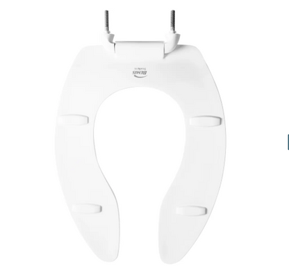 Bemis 95SSCT-000 Commercial Olsonite Elongated Open Front Toilet Seat, Never Loosens in White 