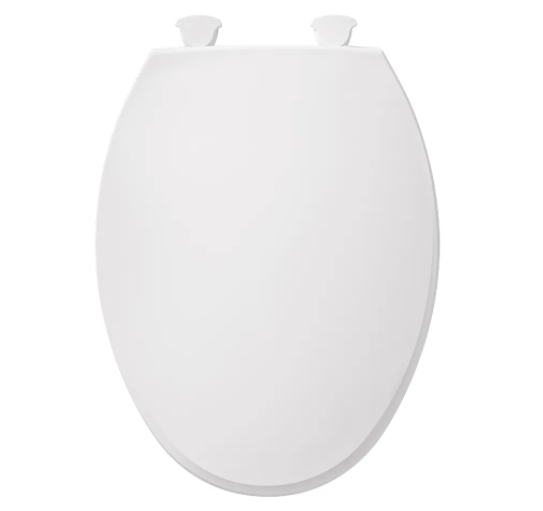 Bemis 1800EC 000 Easy-Clean Elongated Closed Front Plastic Toilet Seat with Cover in White 