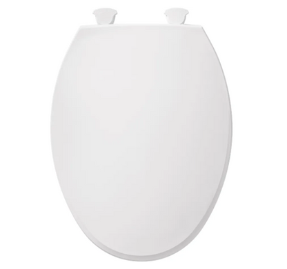 Bemis 1800EC 000 Easy-Clean Elongated Closed Front Plastic Toilet Seat with Cover in White 