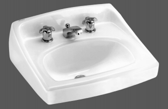 American Standard 0355012.020 Lucerne 4" Center Wall Mounted Bathroom Sink with Wall Bracket, White | Plumbers Center