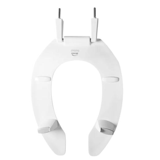 Bemis 3L2155T 000 Commercial Medic-Aid Elongated Plastic Raised Open Front Toilet Seat with 3-Inch Lift in White 