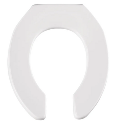 Bemis 955CT 000 Commercial Heavy Duty Round Open Front Plastic Toilet Seat with STA-TITE Commercial Fastening System in White | Plumbers Center