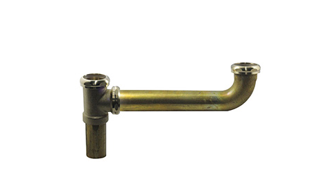 OS&B 3265-SJ 1-1/2" End Outlet Rough Brass Continuous Waste with Slip Joint Connection, 20 Gauge, 16" Long 