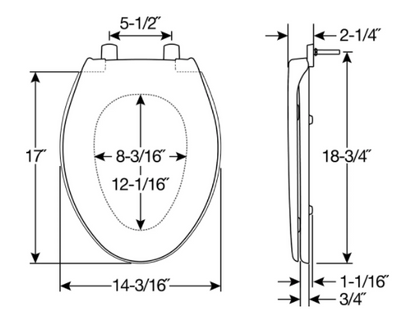 Bemis 7800TDG 000 Commercial Grade DuraGuard Elongated Closed Front Plastic Toilet Seat with DuraGuard in White 