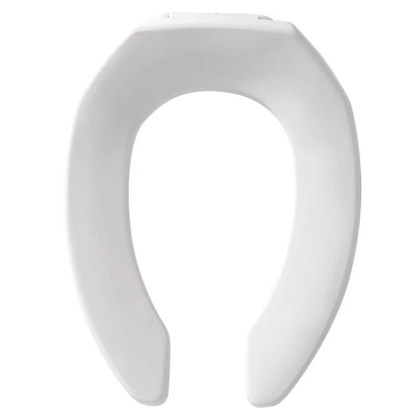 Bemis Olsonite 10SSCT 000 White Elongated Open Front Plastic Toilet Seat, Never Loosens | Plumbers Center