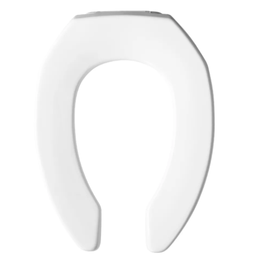 Bemis 2155CT 000 Elongated Open Front Commercial Plastic Toilet Seat With STA-TITE Commercial Fastening System Never Loosens in White | Plumbers Center