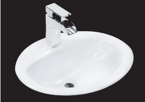 Contrac 4110BGW Catalina Drop-In Bathroom Sink, Single Hole - White **Faucet not Included**  | Plumbers Center