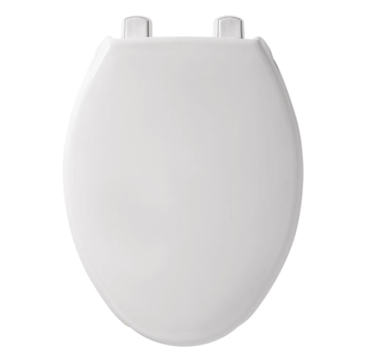 Bemis 3L2150T 000 Medic-Aid Elongated Plastic 3" Lift Raised Open Front Toilet Seat with Cover in White 