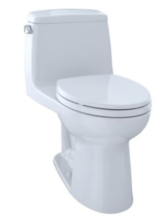 Toto MS854114SG#01 Ultramax One-Piece Elongated 1.6 GPF Toilet with Cefiontect in Cotton White 