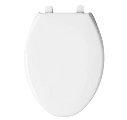 Bemis 1950 000 Commercial Heavy Duty Elongated Plastic Open Front Toilet Seat in White 