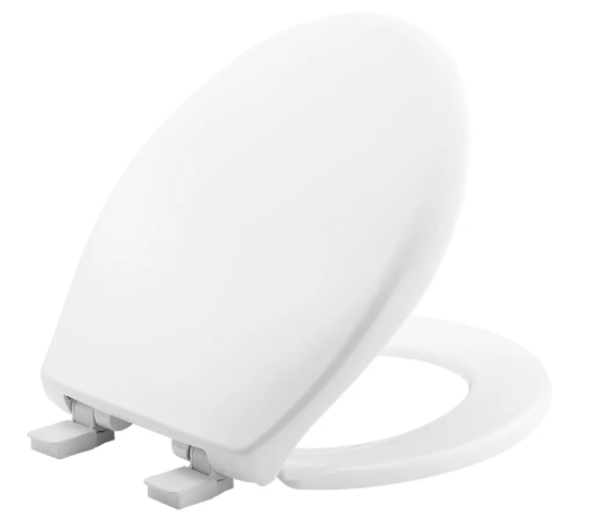 Bemis 200E4 000 Affinity Round Plastic Toilet Seat, Never Loosens Removes for Cleaning Slow-Close Adjustable with Extra Stability | Plumbers Center