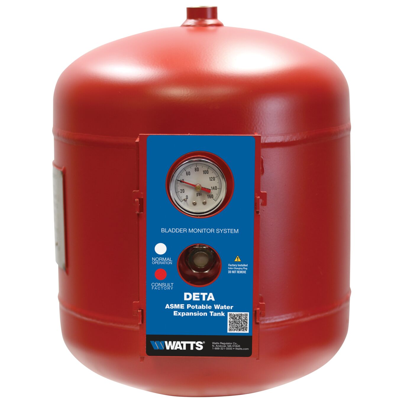 Watts 0212027 : DETA-12 ASME Potable Water Expansion Tank, 3/4 In MNPT Connection, Tank Volume 5 Gallons 