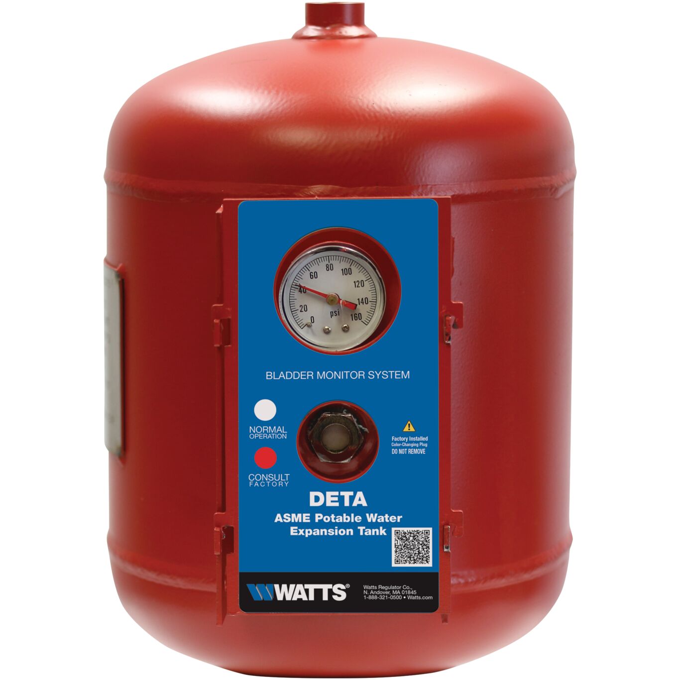 Watts 0212026 : DETA-5 ASME Potable Water Expansion Tank, 3/4 In MNPT Connection, Tank Volume 3.5 Gallons 