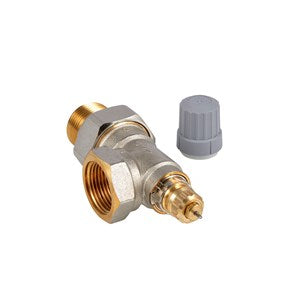 Danfoss 013G8023 RA2000 1" Side Mount Angle Thermostatic Radiator Valve with FNPT x MNPT Union Tailpiece | Plumbers Center