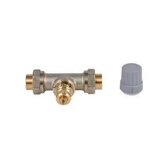 Danfoss 013G8042 RA2000 1/2" Straight Thermostatic Radiator Valve, Double Union Female Sweat Tailpieces 