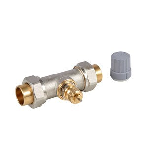 Danfoss 013G8044 RA2000 3/4" Straight Thermostatic Radiator Valve with Double Union Female Sweat Tailpieces | Plumbers Center