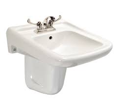 Contrac 4640CHZ CLAYTON Wall Mount Bathroom Sink with Shroud, 4" Centerset, Rear Overflow, ADA Compliant, White | Plumbers Center