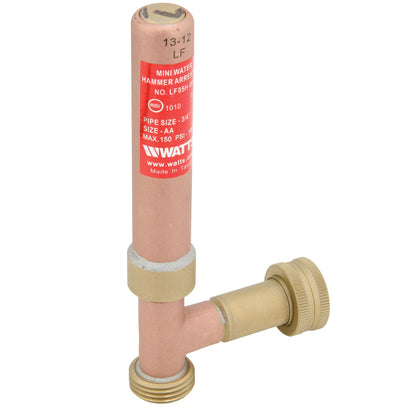 Watts 0009853 - LF05H-M1 - 3/4" Lead Free Mini Water Hammer Arrestor With Hose Fittings, Branch Tee