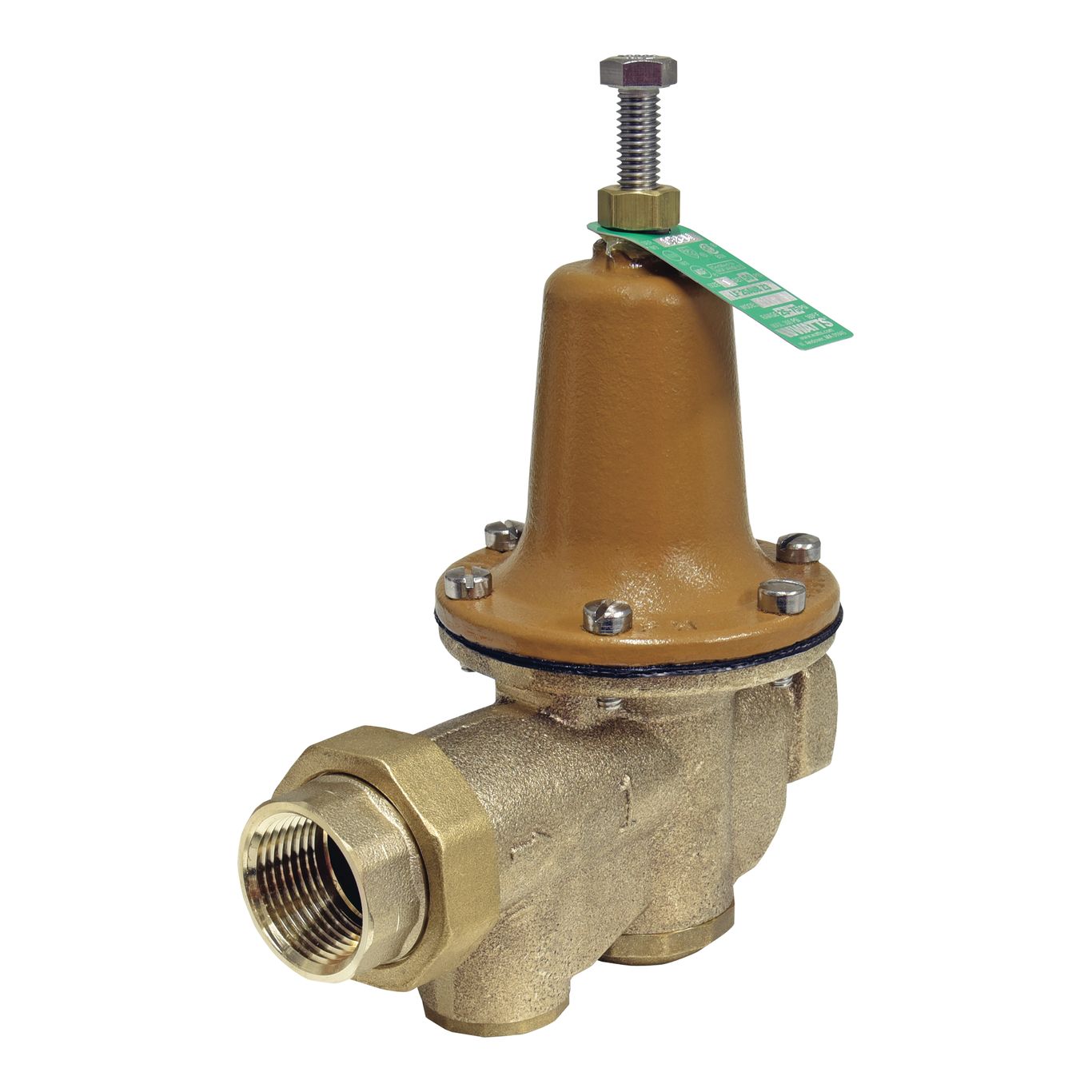 Watts 0009309 - LF25AUB-Z3-1" - Water Pressure Reducing Valve with 1" NPT Female Union x 1" NPT Female, Polymer Seat, Adjustable Pressure Range 25-75 PSI (Lead Free) 