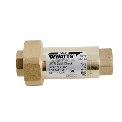 Watts 0072203 LF7RU2-2 1/2" Brass Lead Free Residential Dual Check Valve 