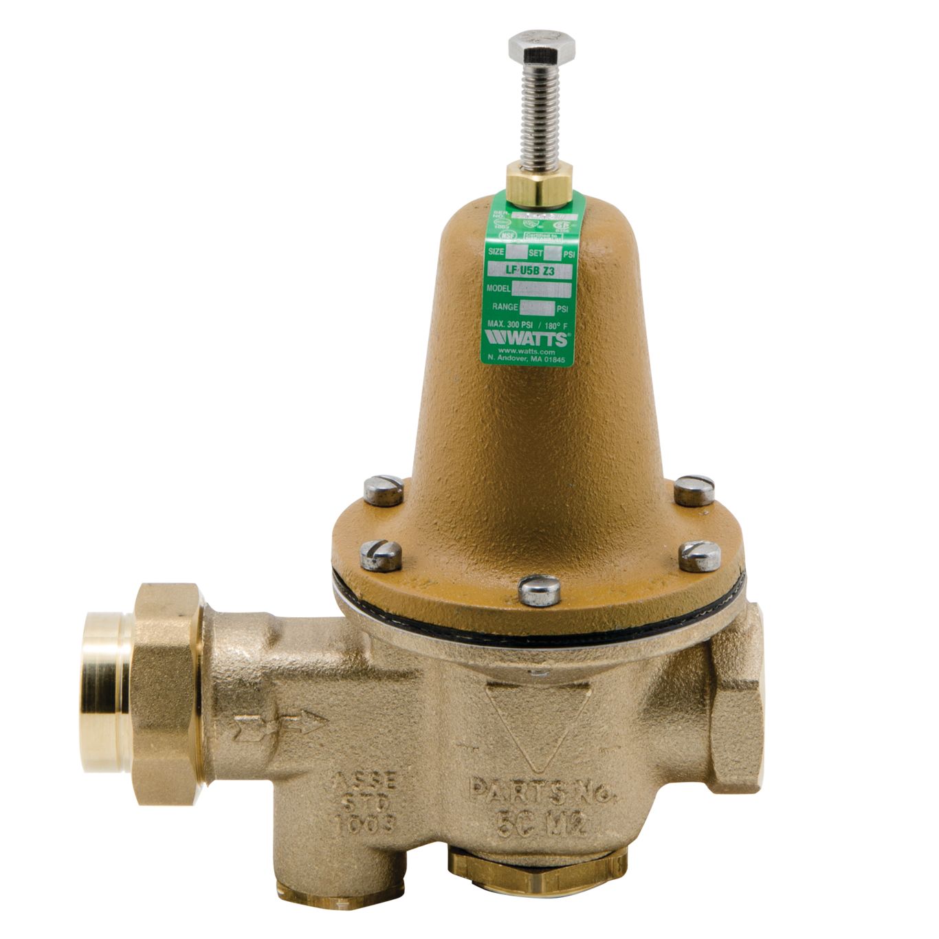 Watts 0009126 - LFU5B-HP-Z3 3/4" NPT High Performance Water Pressure Reducing Valve for High Pressure Ranges 75-100 PSI, Lead Free Brass 