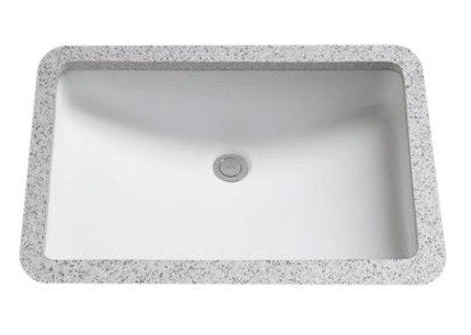 Toto LT542G#01 Rectangular Undercounter Bathroom Sink with Cefiontect in Cotton White 