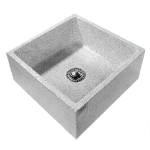 Stern-Williams MTB-2424 Terrazzo Floor Mount Square Mop Sink 24" x 24" With Built-In Stainless Steel Strainer 