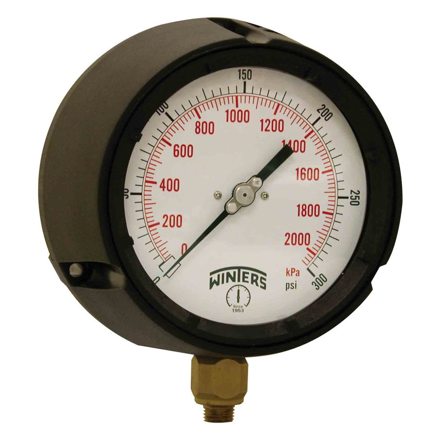 Winters PPC5087 Process Pressure Gauge 0-300 PSI/KPA 1/4" NPT Brass Internals 