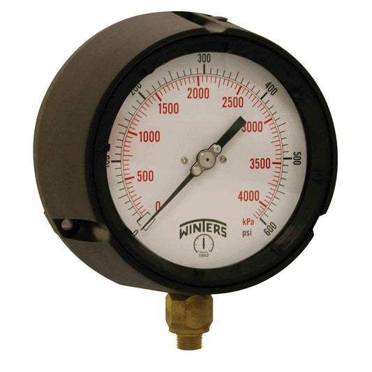 Winters PPC5089 Process Pressure Gauge 0-600 PSI/KPA 1/4" NPT Brass Internals 