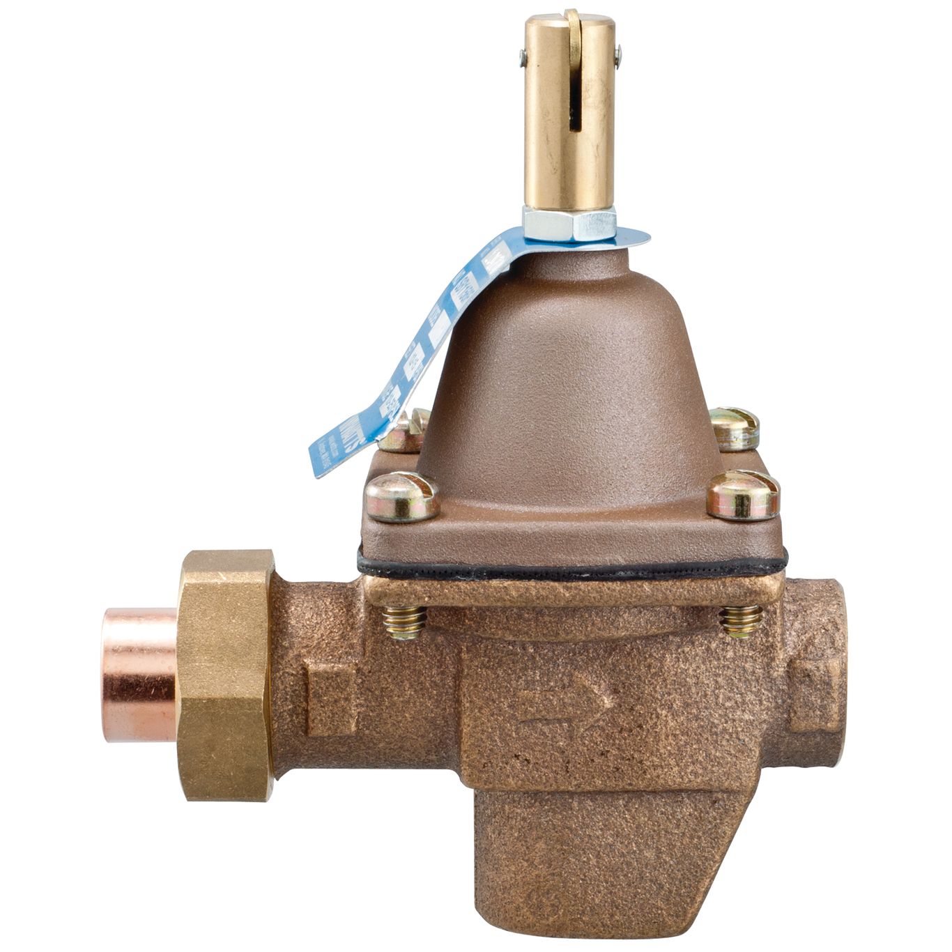 Watts SB1156F 1/2" Bronze High Capacity Feed Water Pressure Regulator with Union Copper Connection - 0386422 