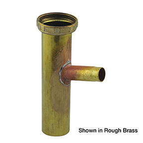 OS&B 3850A-6 Direct Connection Dishwasher Tailpiece with 1/2" Hose Clamp or Copper Sweat, Rough Brass, 1-1/2" x 6" 