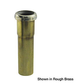 OS&B 809-6RB 1-1/2" x 6" Slip Joint Extension Tube, 22 Gauge, Rough Brass Finish 