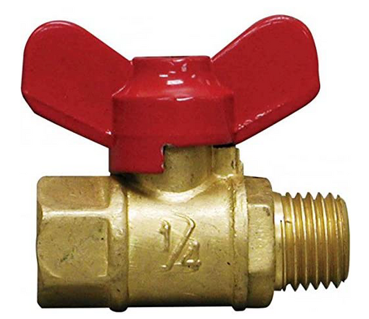 Winters SMV532 1/4" Female x 1/4" Male SMV Brass Mini Ball Valve with T-Handle 