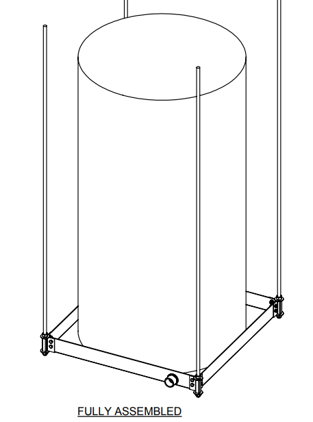 HoldRite 50-SWHP-A Quick Stand Ceiling Mounted Water Heater Platform with 1" PVC Drain Adapter, Up to 50 Gallons, 600 lbs (26-1/2 in. x 26-1/2 in. x 2-1/2 in) 