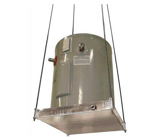 HoldRite 50-SWHP-M Ceiling Mount Suspended Hot Water Heater Platform w/Steel Drain Fitting (26-1/2" x 26-1/2") | Plumbers Center