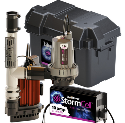 Liberty Pumps PC257-442-10A - StormCell Standard Battery Backup Sump Pump System Combo (Model 257 & 442-10A Assembled) 1/3 HP, 115V, 1-1/2" Discharge | Plumbers Center